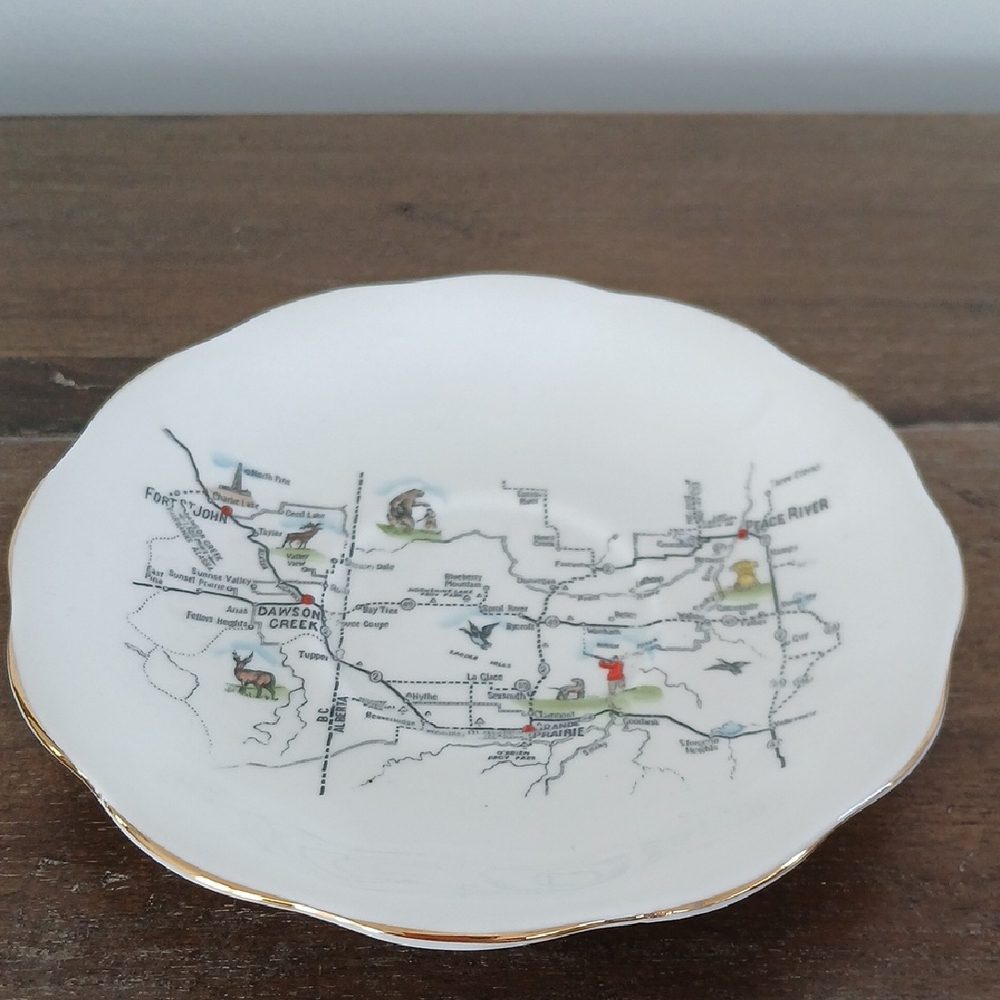 Vintage Map Design Decorative Plate
